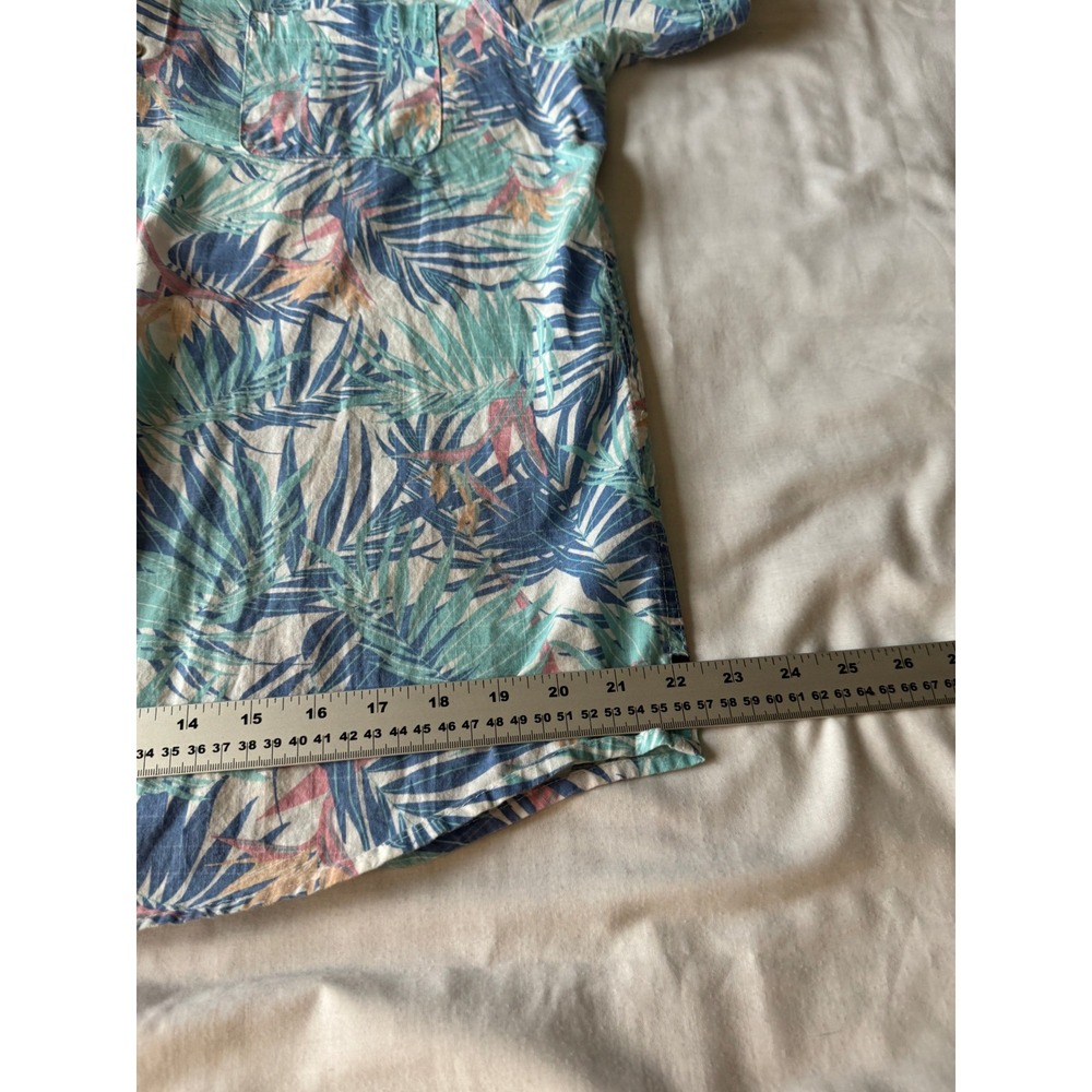 IZOD Saltwater Relaxed Classics Floral Palm Leaf Short Sleeve Shirt Tropical L - Picture 10 of 11